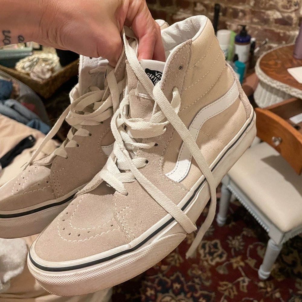 Vans Women's High-Top Sneakers - Cream and White